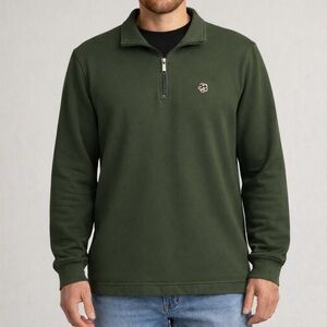 Ted Baker London Men’s Size 4 (US Large) Green Half-Zip Sweater Pullover
